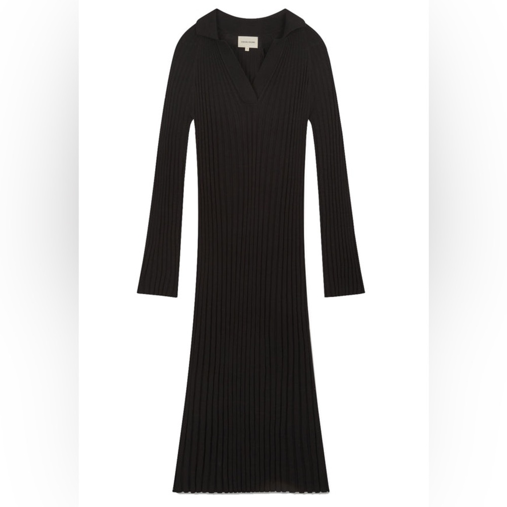 Lou Lou Studio Never Worn XS Elegant Black Ribbed Knit Dress